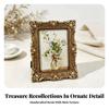 Ornate Picture Frame Tabletop with Glass Gold for Bedroom
