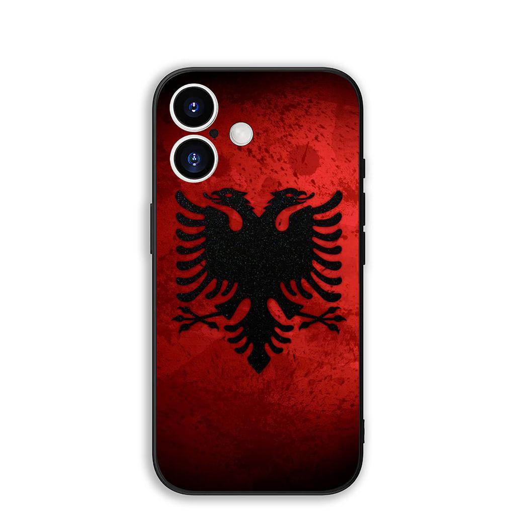 Hülle für Apple iPhone 16 15 14 11 Pro Max 6 7 8 Plus + SE2 SE3 SE 2022 2020 8+ Handyhülle Wallpaper Albanien Albaner Flagge