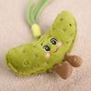 Plush Pickled Cucumber Toy with Lanyard Stuffed Cartoon Cucumber Doll Keychain Pendant Bag Charm Backpack Hanging Decoration