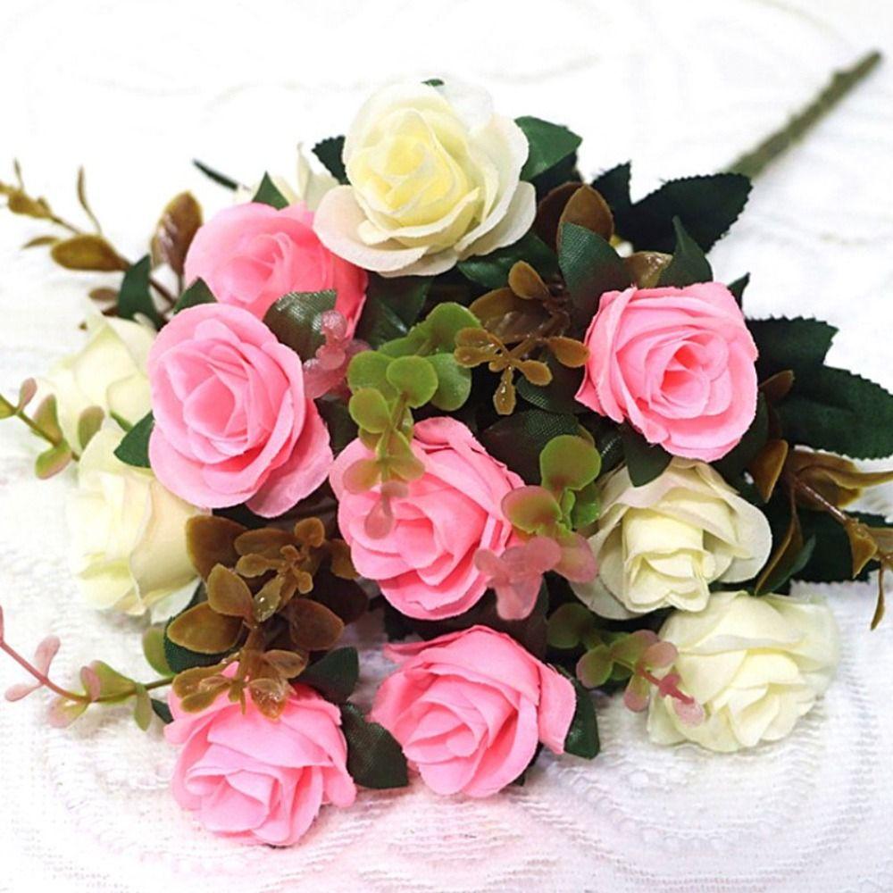 Multicolor Artificial Eucalyptus Rose Silk Simulation Plants Leaves  Wedding Ornament