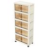Compact Foldable Multi-Layer Storage Cabinet - No Installation Needed, Solid Color, Ideal for Home Living Room.