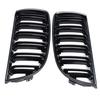 For BMW E90 E91 4 Door 2005 2006 2007 2008 #GCP-039011 Pair Front Gloss Black Double Slat Sport Kidney Grille Grill Set