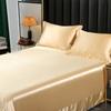 Washable Silk Fitted Sheet Set with Satin Pillowcase & Double Duvet Cover