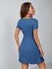 French Style V-neck Bow Dress - Slimming & Waist-Cinching Summer Design