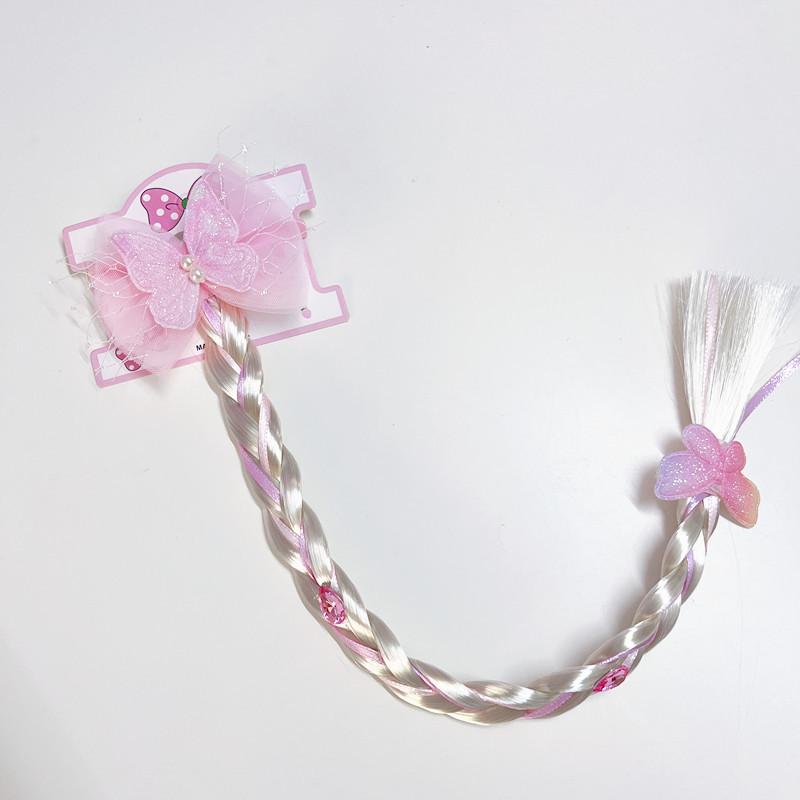 Kids' Cute Starfish Pearl Bow Braid Mesh Wig Ponytail