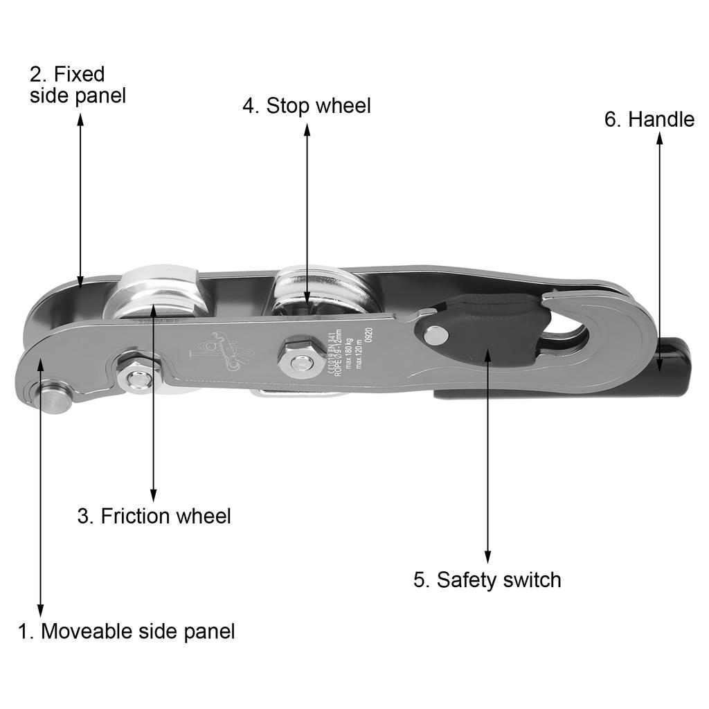 CAMNAL Outdoor Kletterschutz Stopp Abseilgerät Abseilausrüstung Aufsteigklemme Gerät