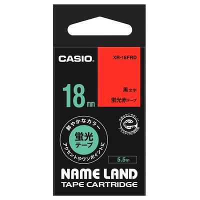 Label Writer Nameland Tape 18mm Fluorescent Red XR-18FRD