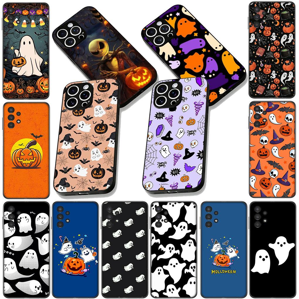 Halloween Little Ghost with Pumpkin Cover for Motorola Moto Edge 50 30 Fusion 40 NEO Ultra Pro E14 G20 E15 G35 G84 G13 G53 Case