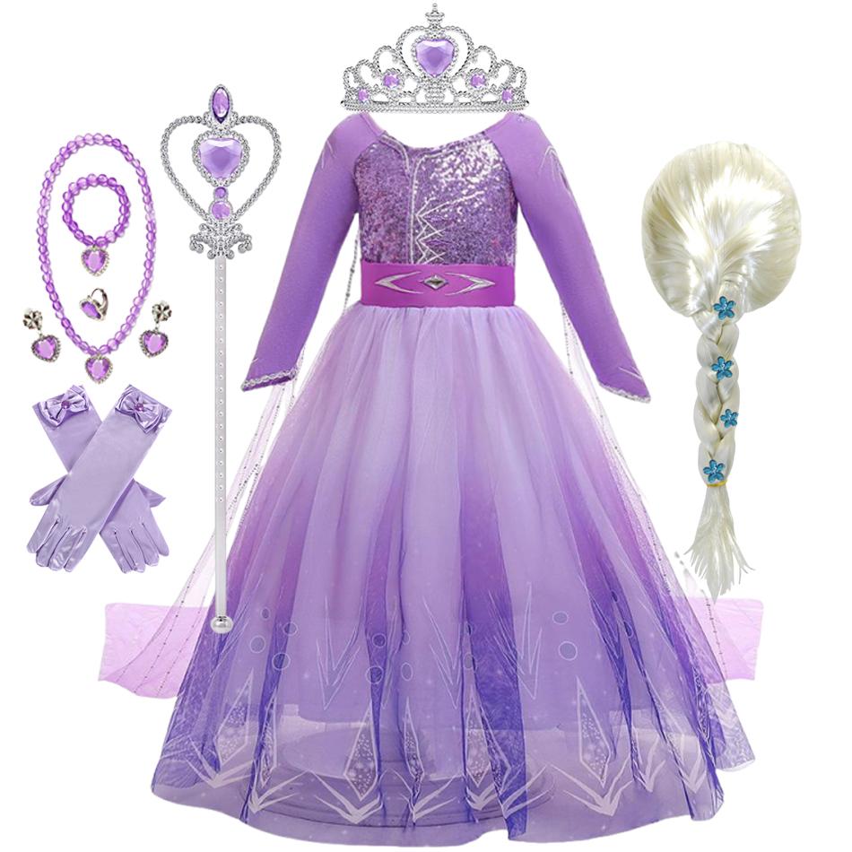 Girls Princess Dress Snow Queen Costume Carnival Party Halloween Kids Clothes Birthday Party Dress