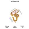 Exquisite Irregular Imitation Pearl Rings for Women Vintage Stainless Steel Zircon Open Rings Wedding Party Jewelry Gifts