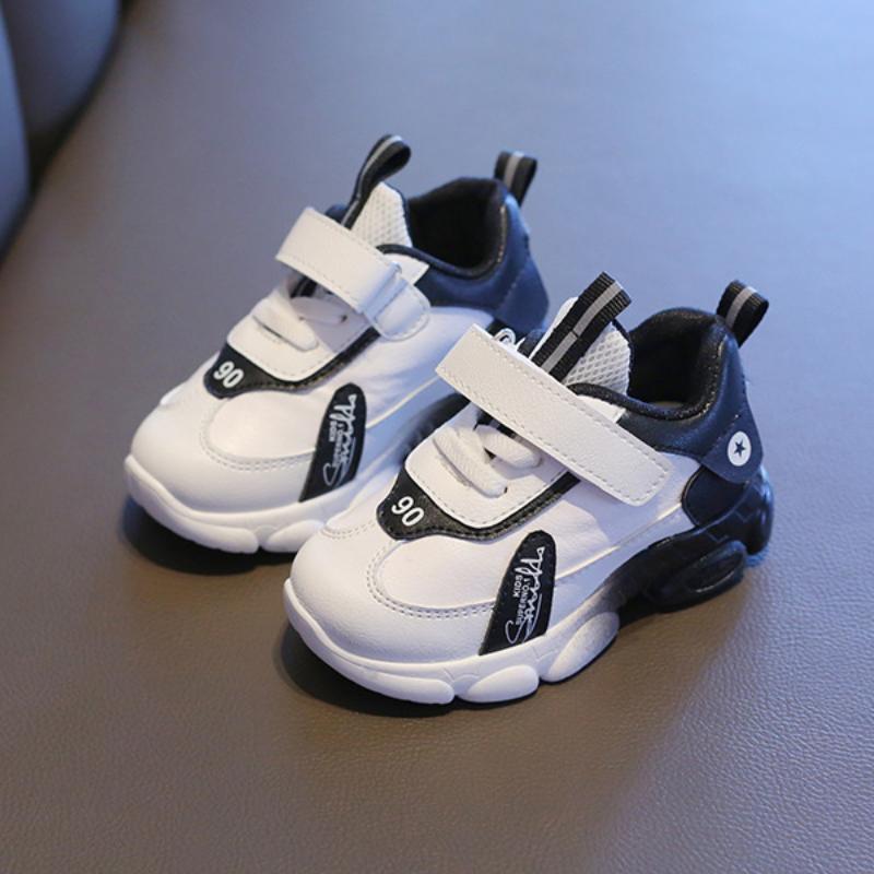 

Весенне-осенняя детская спортивная обувь, маленькие белые туфли для мальчиков и девочек, детская обувь на мягкой подошве, детская обувь для ходьбы 27 чёрный