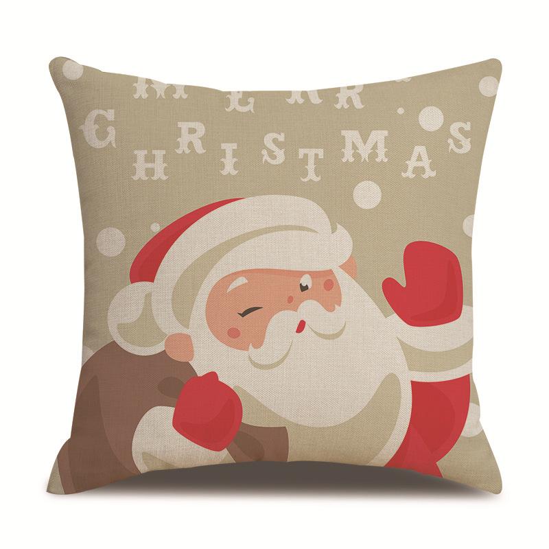 Christmas Creative Single-sided Pillowcase Living Room Linen Car Pillowcase Sofa Pillowcase Bedside Cushion Cover