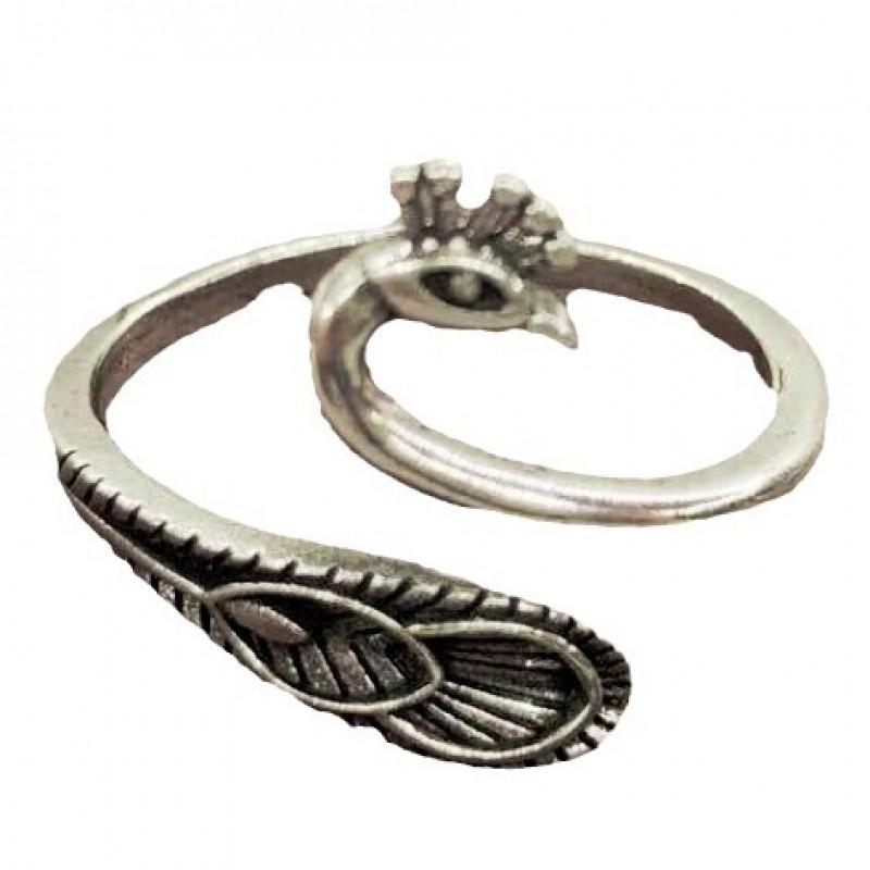 Adjustable Vintage Phoenix Ring Women Men Oxidized Plated Geometric Statement Jewelry