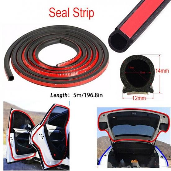 1X Shape Black Rubber Seal Hood Door Edge Guard Trim Molding Protector Car Strip