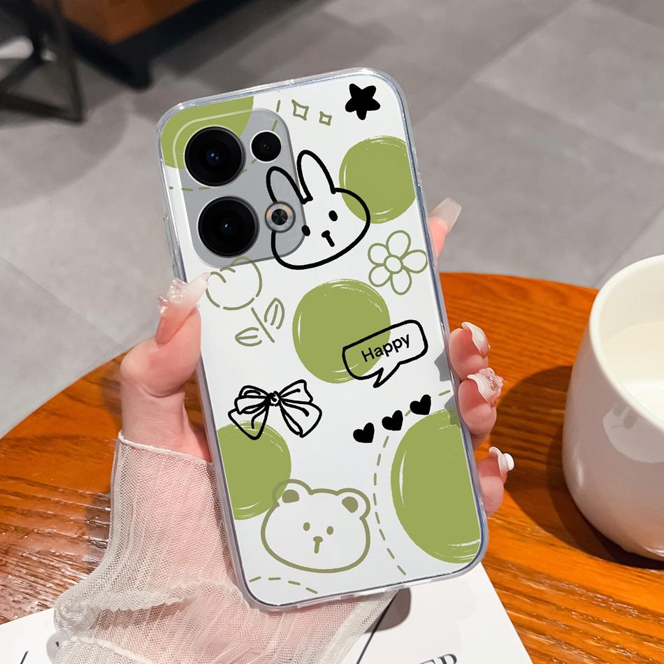 For Oppo Reno 13 Pro Phone Cases Leisure Flower Transparent Back Cover For Oppo Reno13 Pro 13Pro 5G Soft Slim Anti Drop Housing