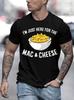 Unisex Crew Neck Tee Funny Mac And Cheese Bowl Print Cotton Short Sleeve Loose Summer Street Breathable Daily Casual Basic Wear Top