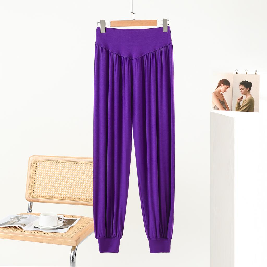 Modal Women's Harem Pants - Spring/Summer Solid Color High-Waisted Draped Loose-Fit Casual Yoga Dance Sport Pants
