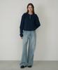 DEHEVE Check Henley-Neck Sweatshirt [Navy]
