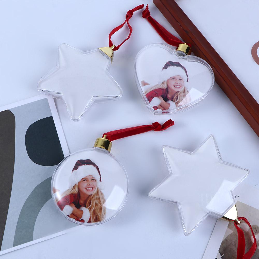 DIY with Hanging String Crafts Photo Frame Transparent Ball New Year Gifts Christmas Tree Ornaments