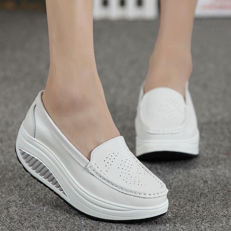 Spring Summer Shake Out Single Women Shoes The Nurse's Shoes White and Platform Woman's Shoes Breathable Hollow