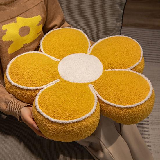 Flower Plush Pillow Soft Sofa Back Cushion Winter Warm Floor Cushion Hip & Waist Protective Stuffed Chair Seat Cushion Decorative