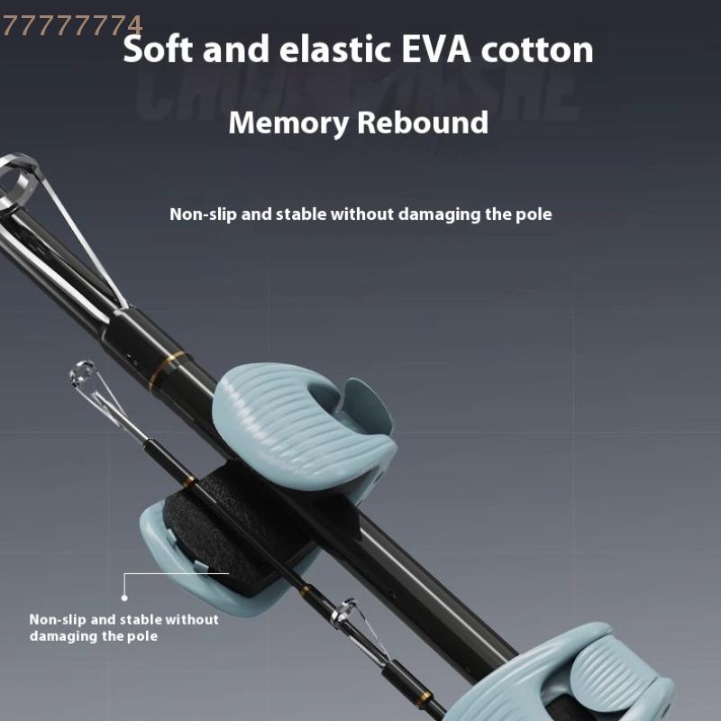 2/4/6Pcs Fishing Rod Holder Fixer Clip Compact Design Fishing Pole Holder Multiple Packets Adjustable Fish Rod Fixer