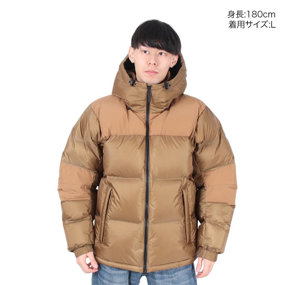 The North Face Windstopper Nuptse Hoody Down Utility Size L Jacket, Brown,