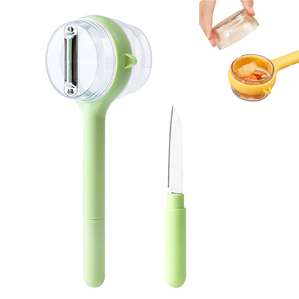 3 In 1 Peeler Easy To Clean Peeler With Container Stainless Steel Peeler Double-Sided For Household Cooking Food Preparation