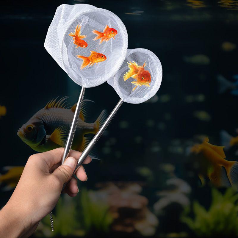 Aquarium Fish Fishing Net Stainless Steel Retractable Small Shrimp Fishing Nets Fish Accessories For Fish Tank Cleaner Tool