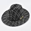Women Elegant Fedoras Hats for Women 7CM Wide Brim Felt Jazz Hats Autumen Winter Wedding Party Dress Hat