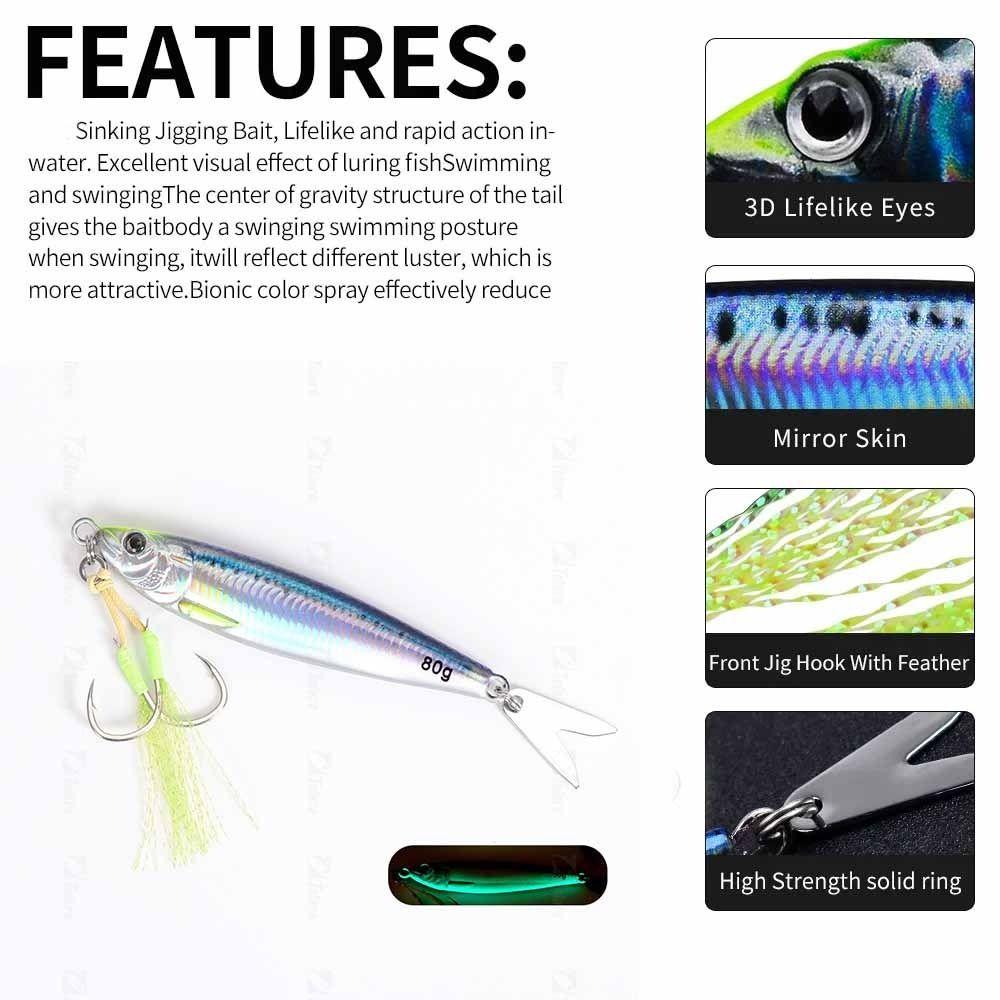 Slow Sinking Simulation Fish Lures Metal Artificial Fishing Bait Fishing Lures  Saltwater Fishing