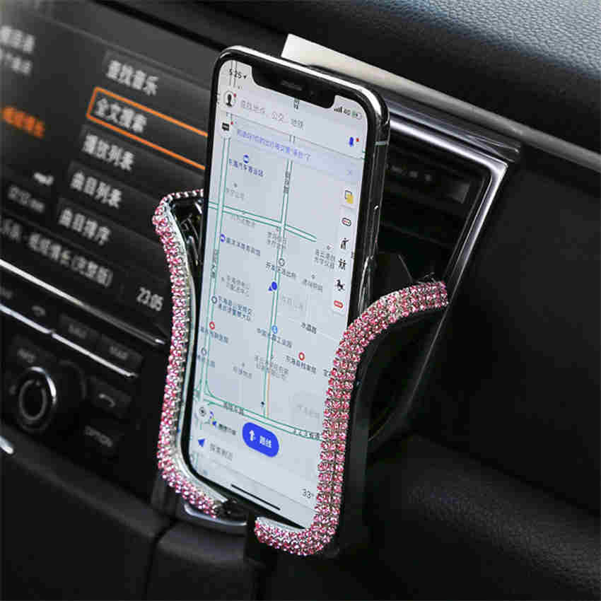 Universal Car Phone Holder Car Air Vent Mount Bracket Phone Clip Cell Phone Holder Stand розовый