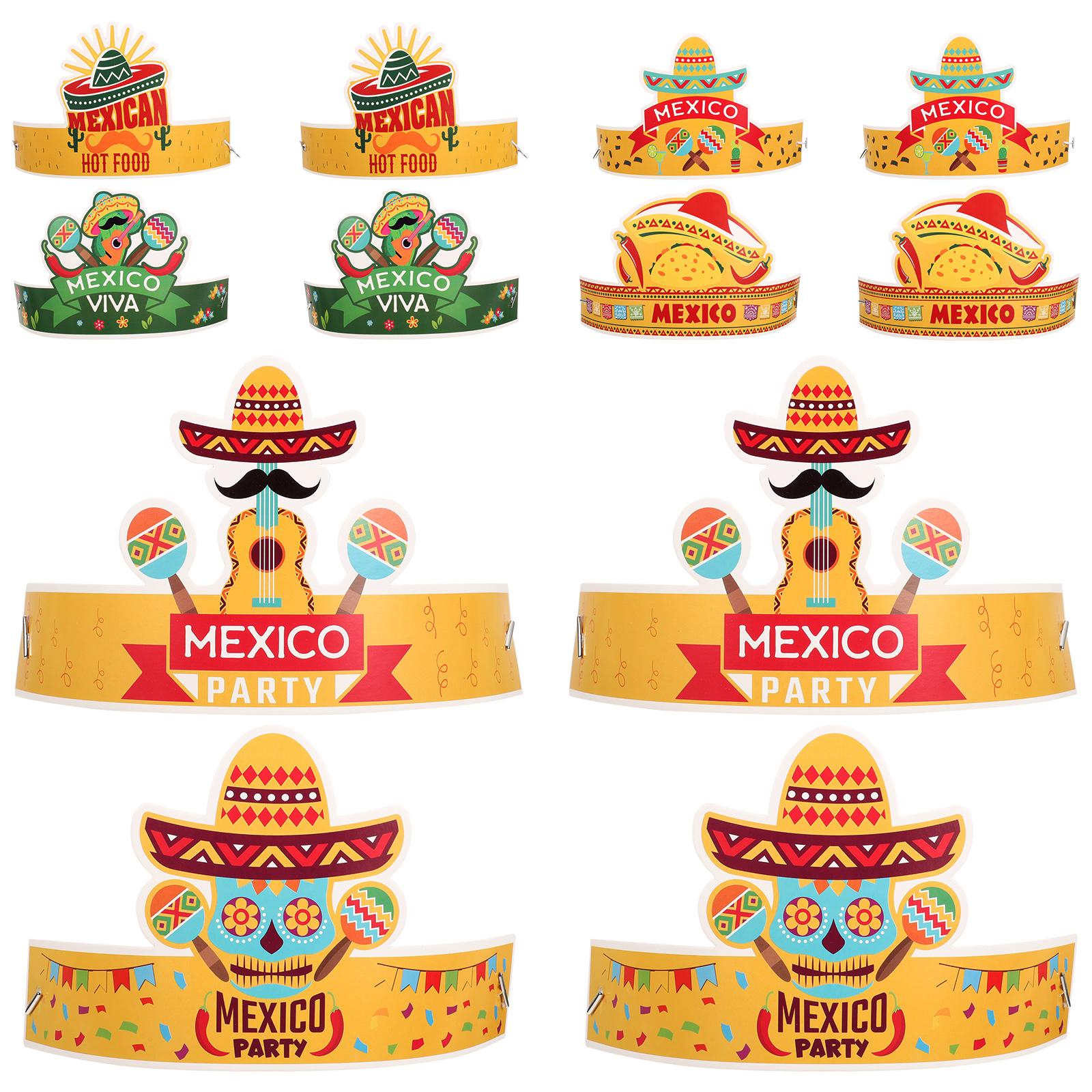 12 Pcs Decorate Carnival Paper Hat Child Party Hats for Kids Caps Cinco Mayo Adult 25X11.1CM