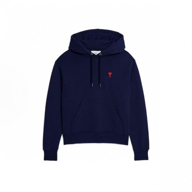 Couple Embroidered Hooded Sweatshirt Loose Fit Casual Cotton Pullover Daily Wear
