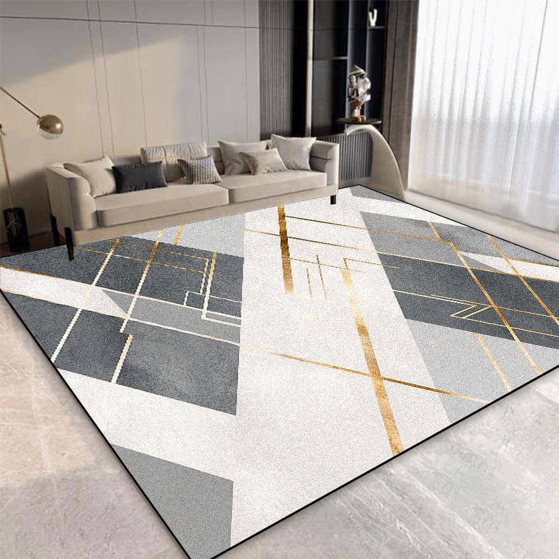 Nordic Geometric Style Carpet for Living Room Modern Decor Bedroom Bedside Washable Large Rug Study Doorway  Foldable Floor Mat