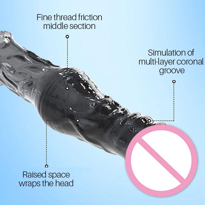 Opakovaně použitelné kondomy Penis Extender Sleeve Extender Sleeve Extender 7cm Crystal Transparentní kondom pro zpožděnou ejakulaci