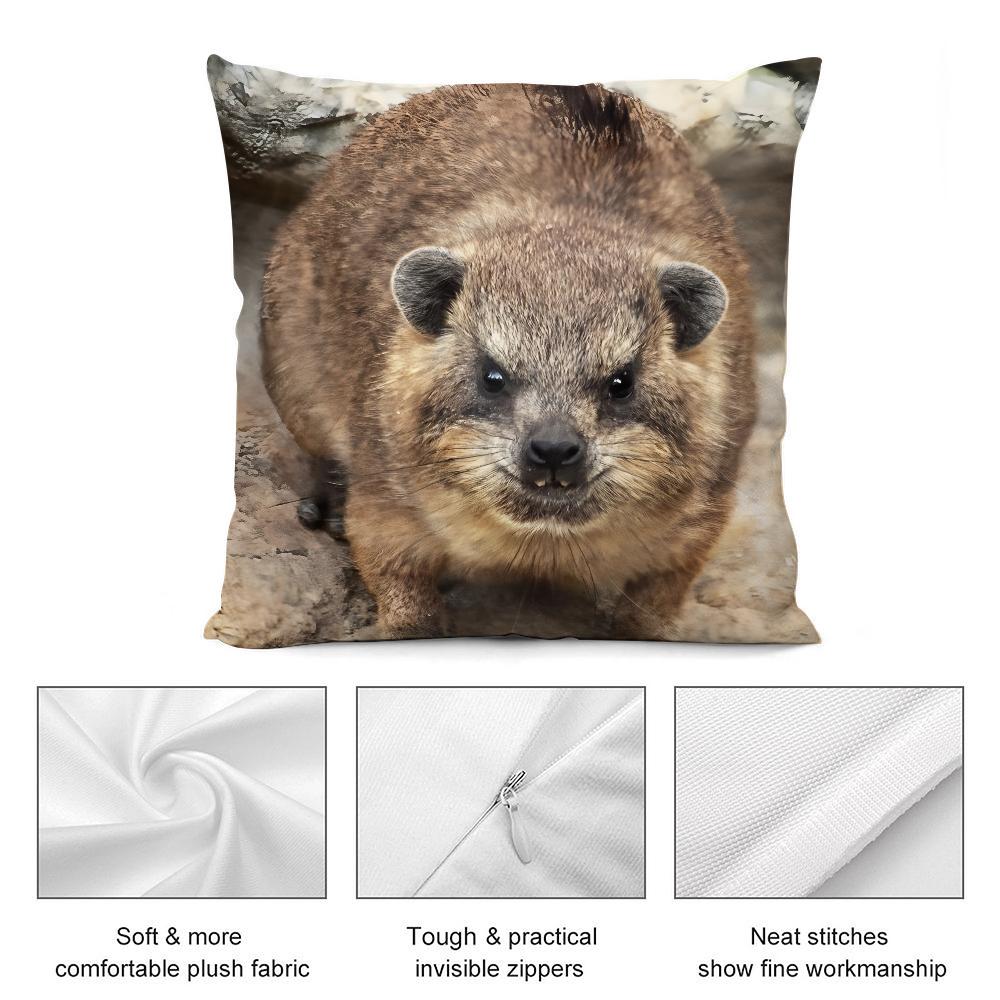 Rock Hyrax Animal Pillow Case Short Plush Pillow Covers Sofa Decorative Gift Home Double-sided Printing Cushion Cover