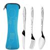 Picnic Tableware Set Washable With Zipper Travel Cutlery Kit Case Portable Pouch For Dinner Household Tool Travel Camping Spoon