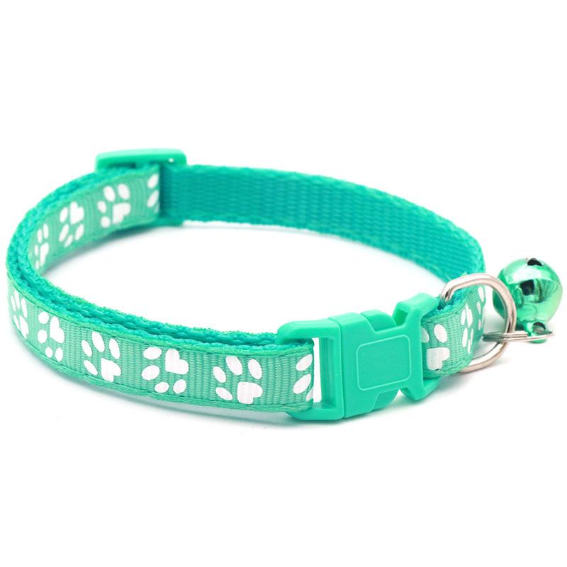 Dog Collar Pet Patch Collar Single Paw Print Bell Collar Cat Buckle Collar Kitten Collar Supply Chain