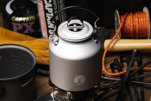 Captain Stag (CAPTAIN STAG) Aluminum Kettle for Camping and BBQs, 625ml, Fits Round Cookware, CS×F.C.P UH-4129