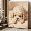 DIY 5D Perlenmalerei-Set mit Rahmen Niedliches Hunde-Design Glänzende Leinwandkunst für Schlafzimmer-Wanddekoration und Besondere Geschenkprojekte