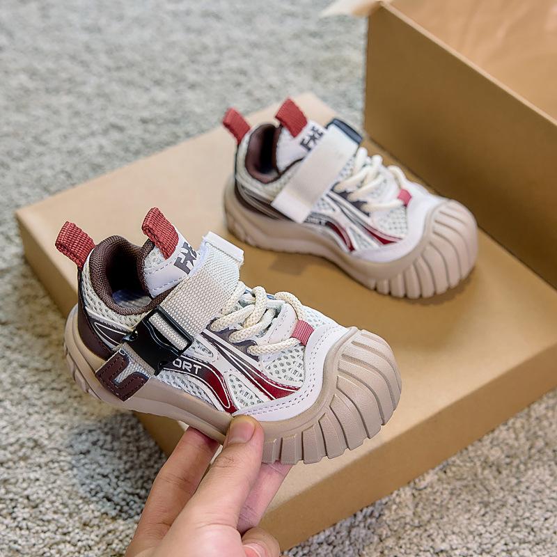 Children's sports shoes boys and girls 2025 spring and autumn new breathable shoes non-slip mesh shoes soft-soled casual hiking shoes