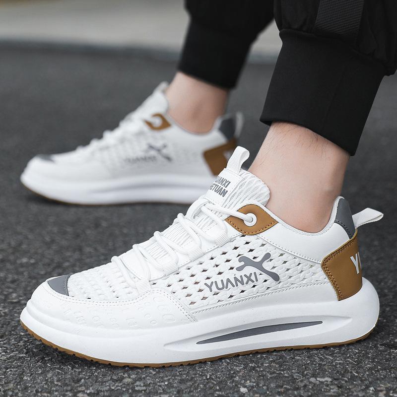 

Men s shoes summer new fashionable versatile thick-soled low-top hollow breathable lace-up comfortable casual shoes 39