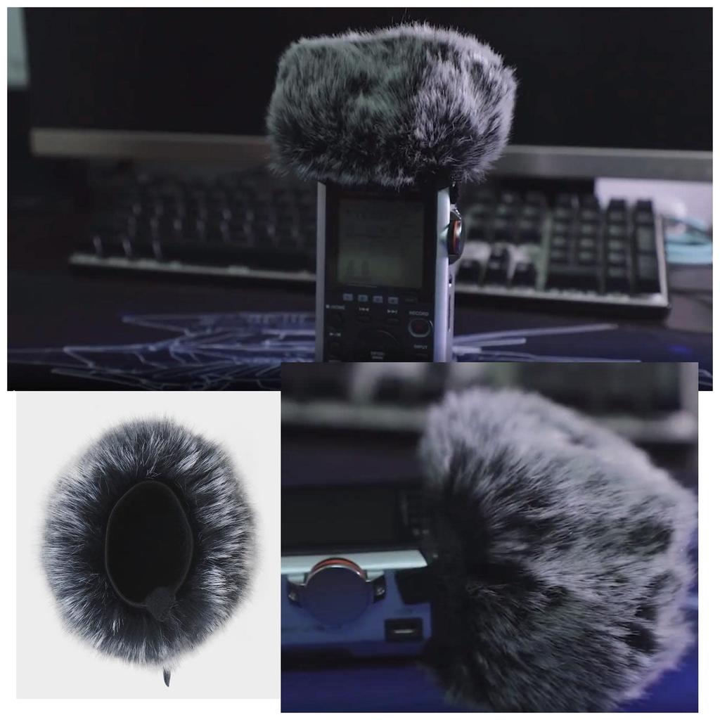 ECSiNG Furry Mic Wind Screen Muff for Zoom H5 H6 Portable Digital Recorder Outdoor Microphone Wind Cover Shield Pop Filter