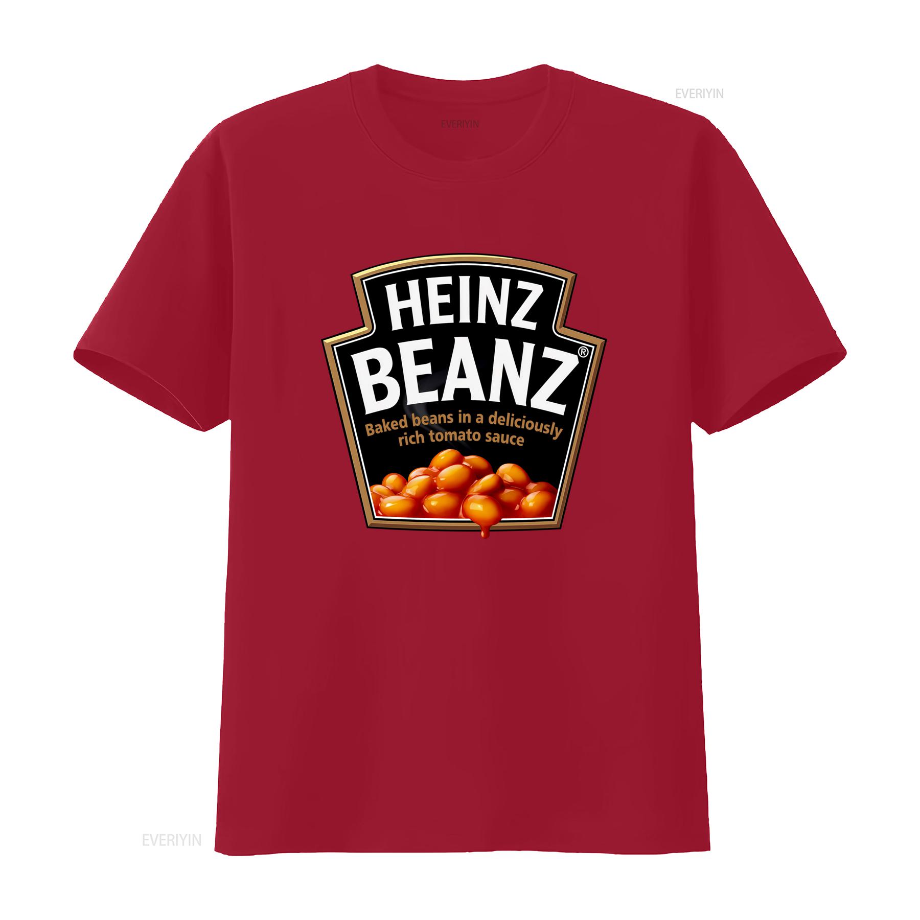 ФУТБОЛКА HEINZ BEANZ для печати Дизайн Baked Beans в томатном соусе Размеры S XXL винтажная Стиранная Растянутая мужская Унисекс Дышащая S