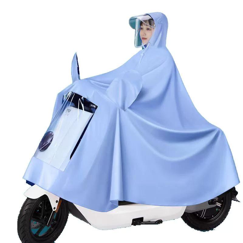 1 Macaron Colored Single/double Thick Full Body Rain Gear Rainproof Motorcycle Raincoat Suitable for Electric Bikes Motorcycles Bicycles