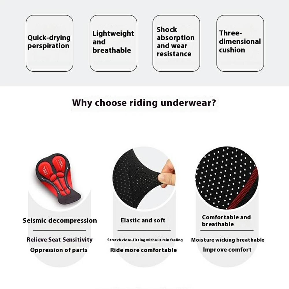 ARSUXEO 001C Outdoor Cycling Shorts Padded Breathable Quick Dry Bike Riding Boxer Briefs - Asian Size M (European Size S)