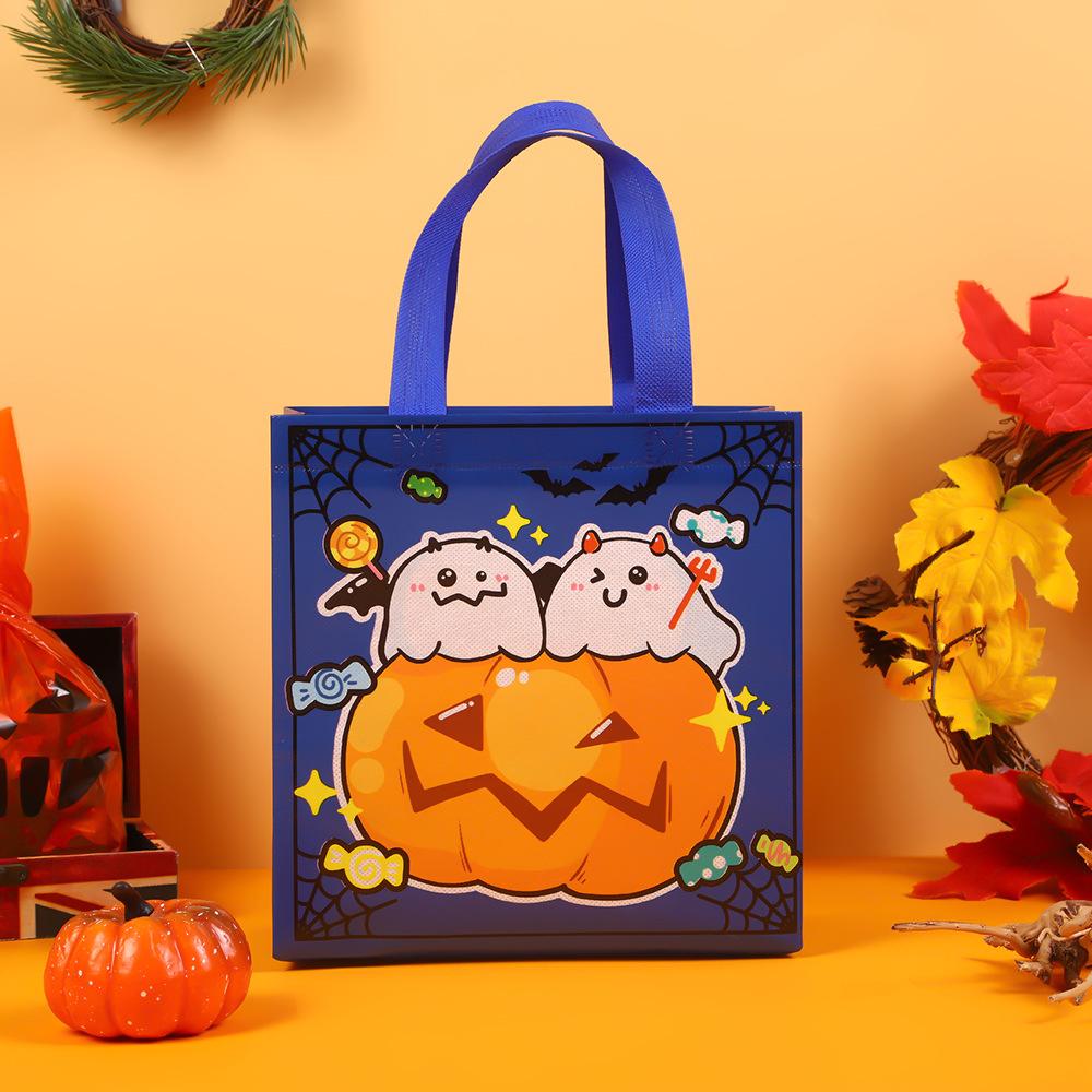 

StoBag halloween ghost pumpkin gift wrapping bags luxury designer bags non woven reusable bags for sweets kids party treat candy 12pcs&22x11x23cm