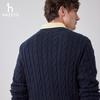 HAZZYS Men's Pure Cotton Cable Knit Sweater