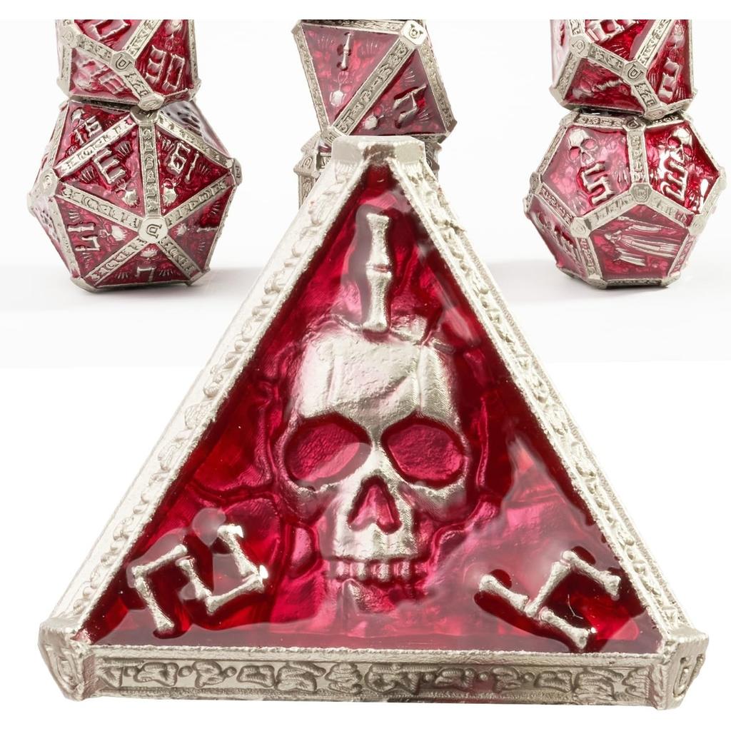 Mystery Skull Metal DND Dice Set for Dungeons and Dragons, Unique Magic RPG Role Playing Game Accessories Gifts